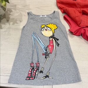 Moschino Kids Gray Tank Top with Colorful Graphic
